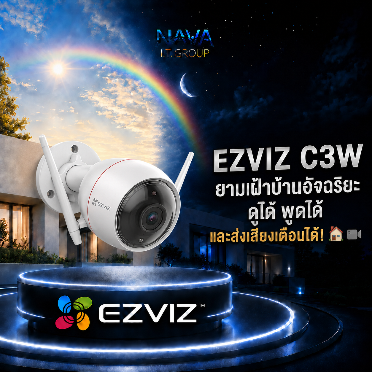 EZVIZ C3W ยามเฝ้าบ้านอัจฉริยะ ดูได้ พูดได้ และส่งเสียงเตือนได้! 🏠📹