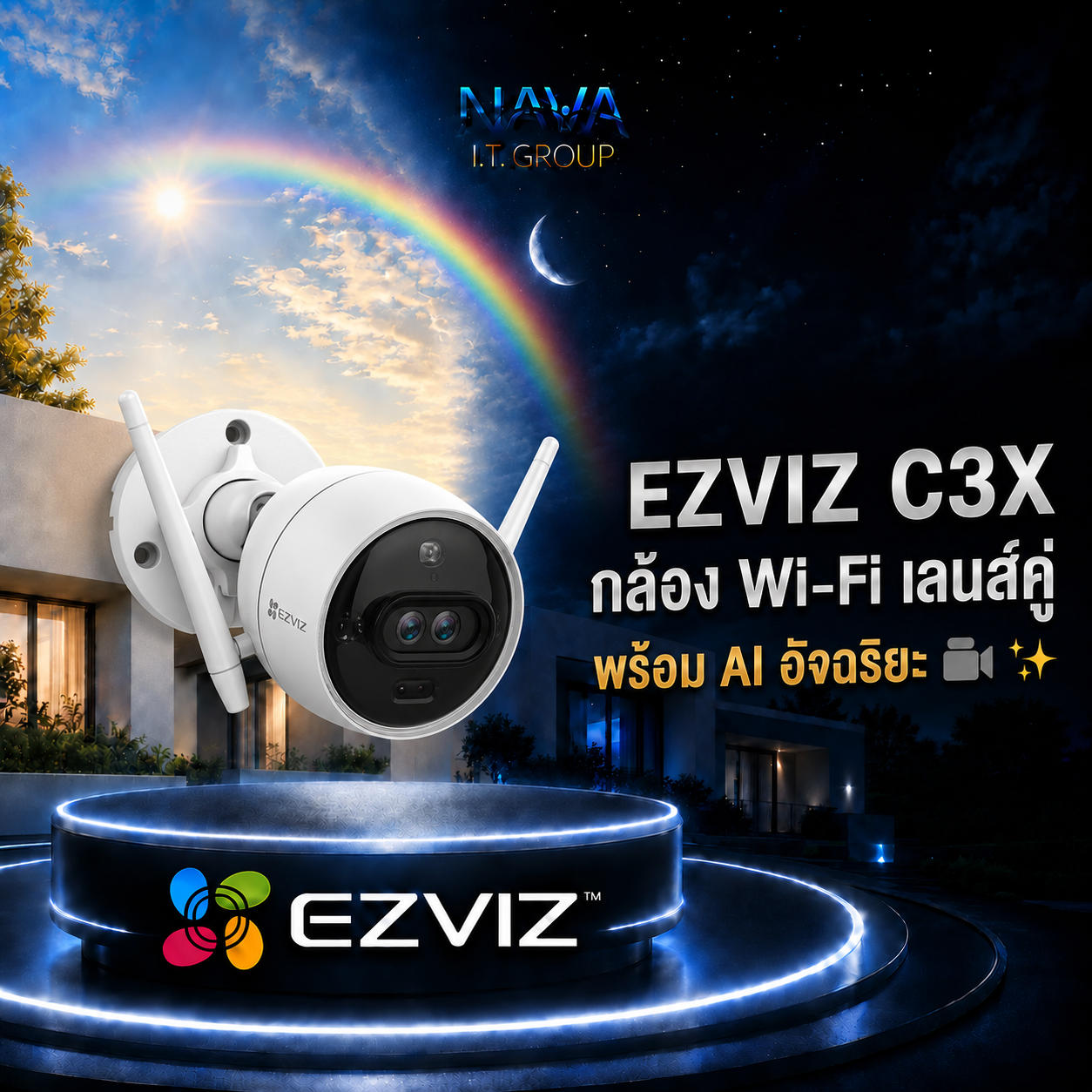 EZVIZ C3X กล้อง Wi‑Fi เลนส์คู่ พร้อม AI อัจฉริยะ 📹✨