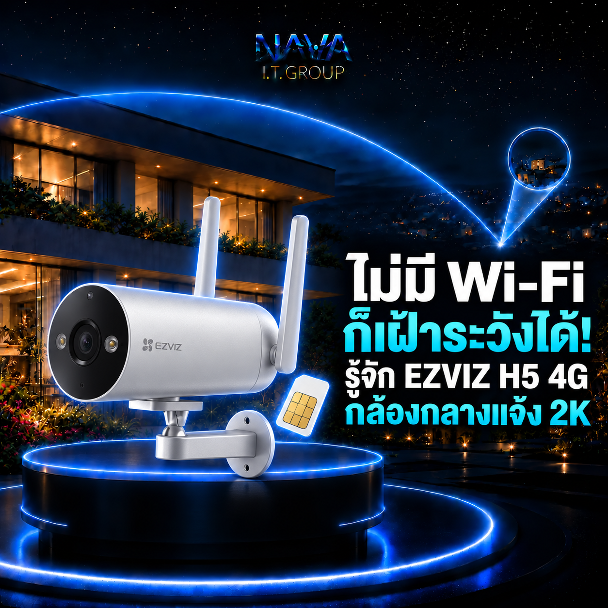 ไม่มี Wi‑Fi ก็เฝ้าระวังได้! รู้จัก EZVIZ H5 4G กล้องกลางแจ้ง 2K 📹📶