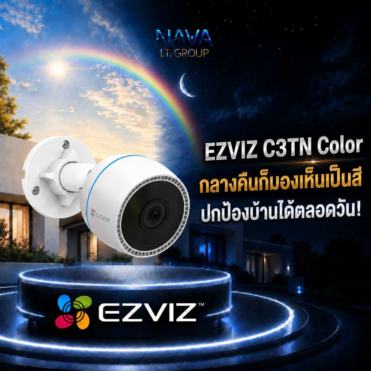 🌈 EZVIZ C3TN Color กลางคืนก็มองเห็นเป็นสี ปกป้องบ้านได้ตลอดวัน!