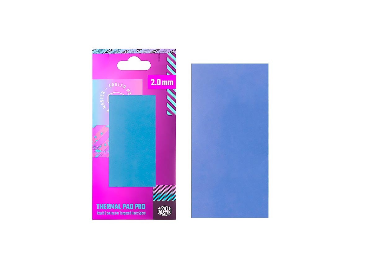 COOLER MASTER ACCESSORIES SILICONE THERMAL PAD PRO (2.0 MM)สีฟ้า ซิลิโคนนำความร้อนซีพียู