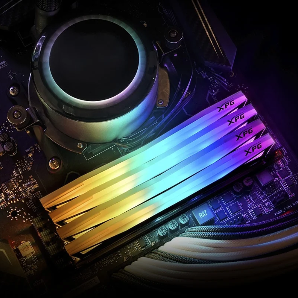 ADATA RAM PC (แรมพีซี) 16GB (8GBX2) DDR4/3200 XPG SPECTRIX D60G RGB LIFETIME WARRANTY