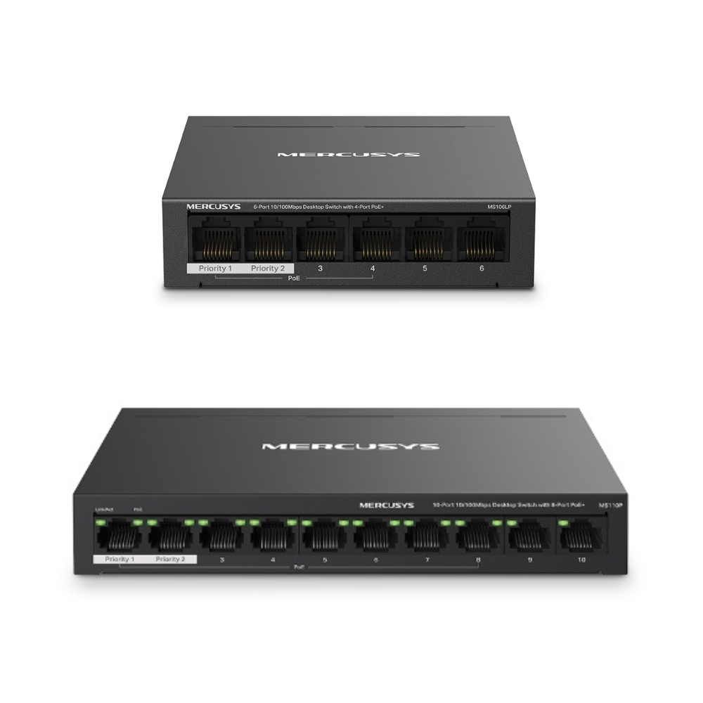 MERCUSYS MS110P/MS106LP 10/100MBPS RJ45 PORTS DESKTOP SWITCH รับประกัน 3ปี