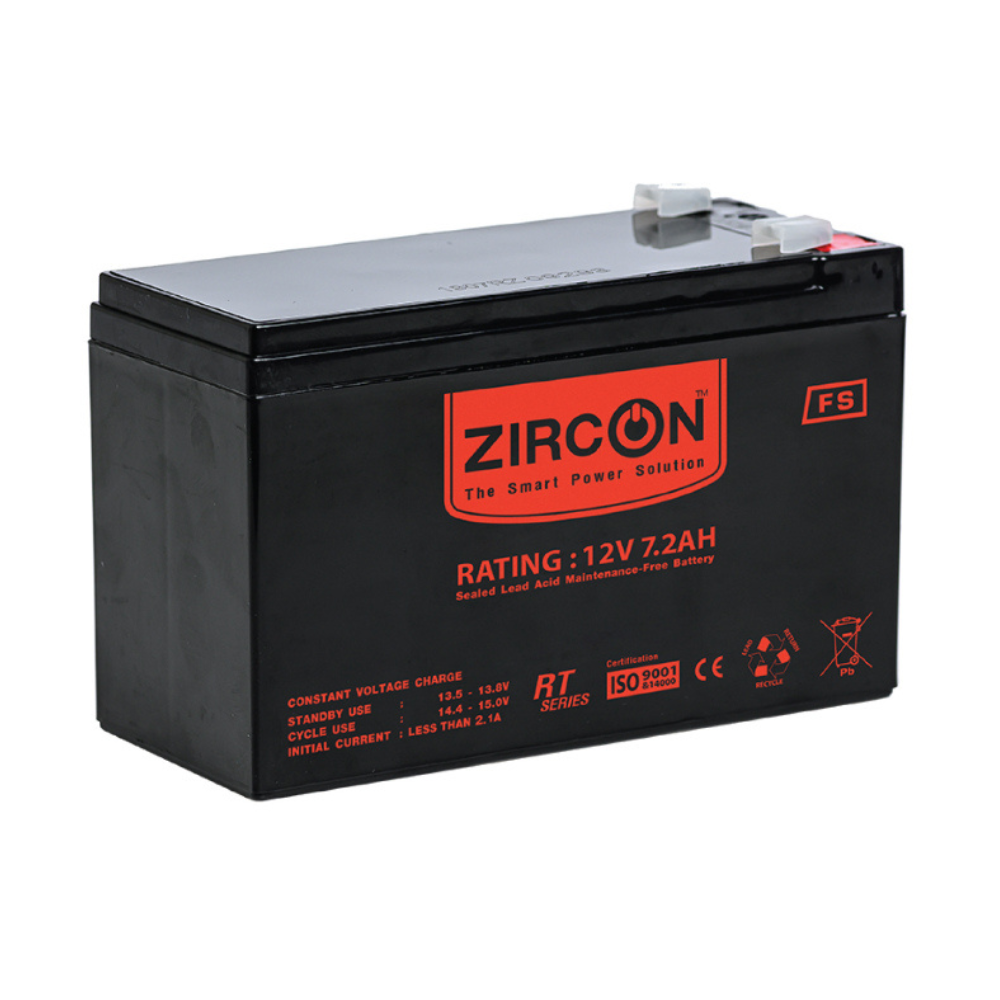 ZIRCON BATTERY UPS 12V 7.2 AH รับประกัน 1 ปี