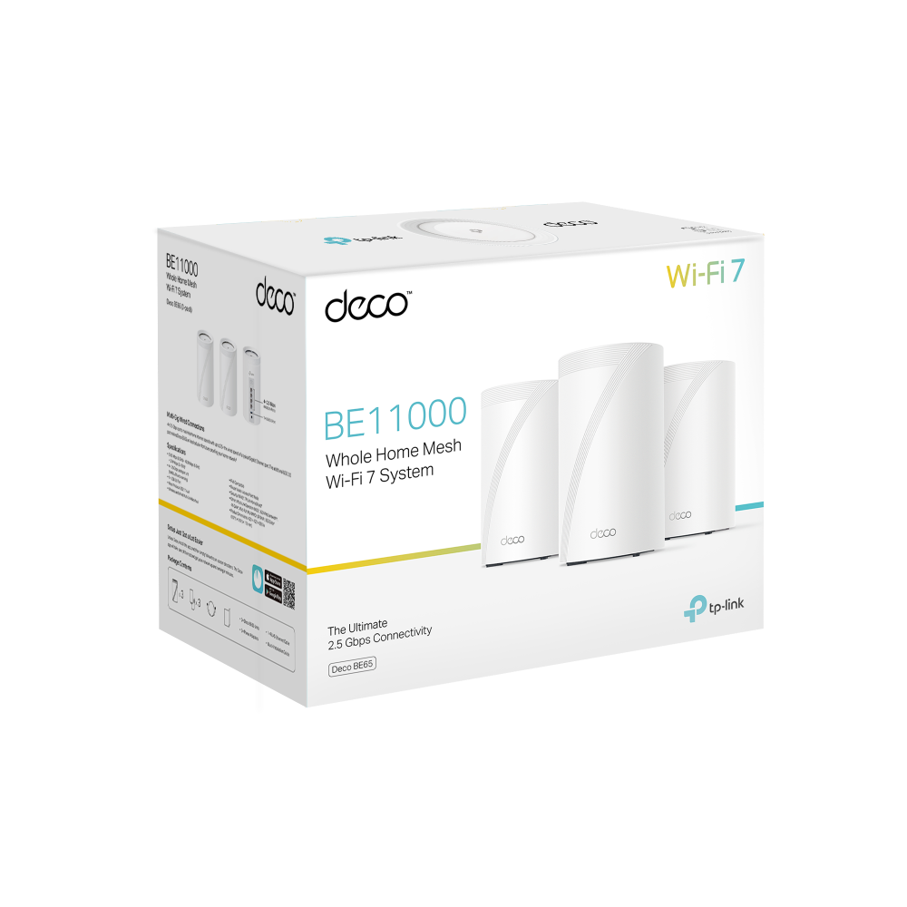 ⚡️กรุงเทพฯด่วน1ชั่วโมง⚡️ TP-LINK Deco BE65 (Pack 3) BE11000 Whole Home Mesh WiFi 7 System รับประกันตลอดอายุการใช้งาน