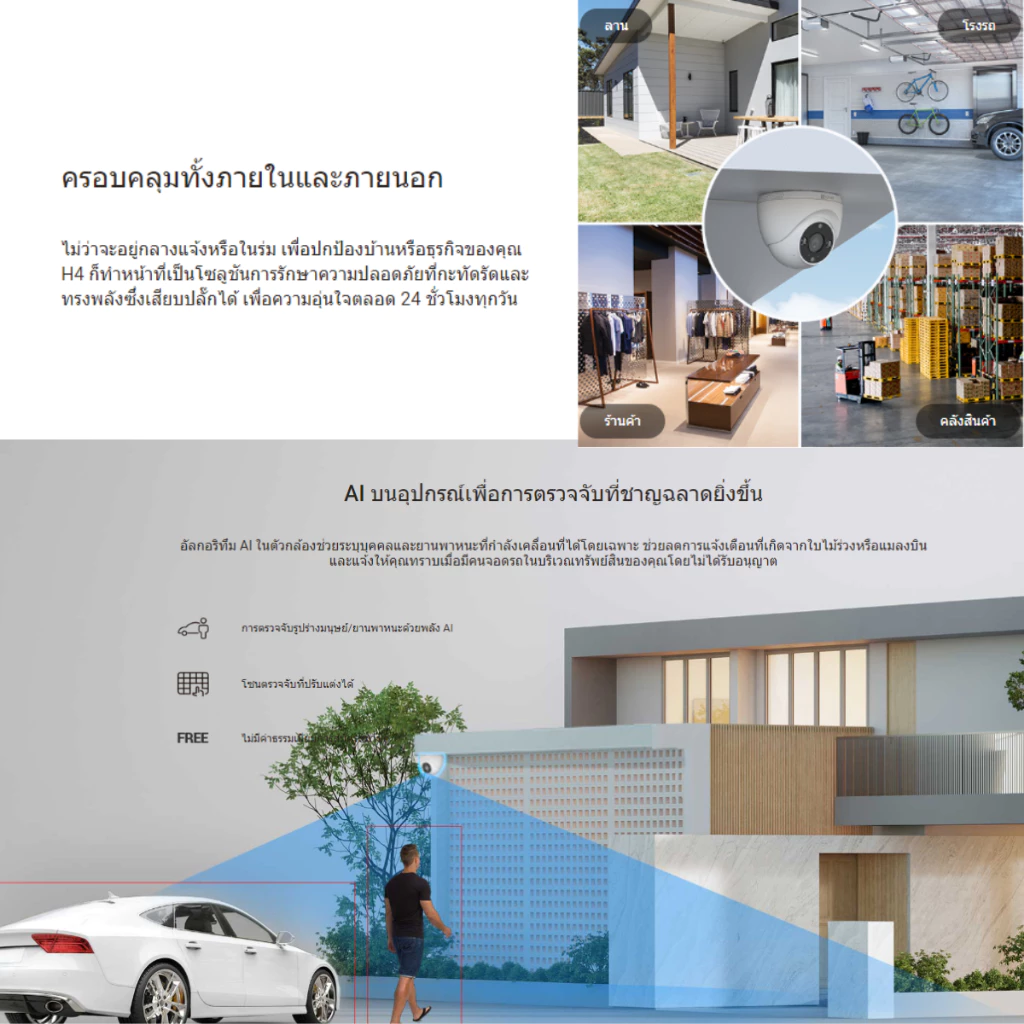 Ezviz รุ่น H4 2K Wi-Fi Smart Home Camera กล้องวงจรปิดครอบคลุมทั้งภายในเเละภายนอก