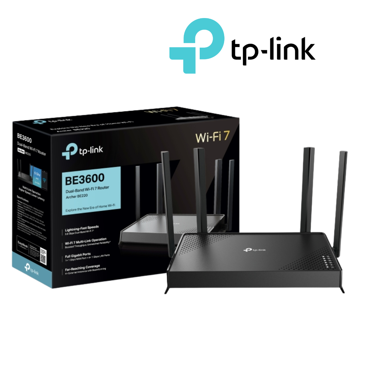 TP-Link Archer BE220 BE3600 Dual-Band Wi-Fi 7 Router รับประกันตลอดอายุการใช้งาน