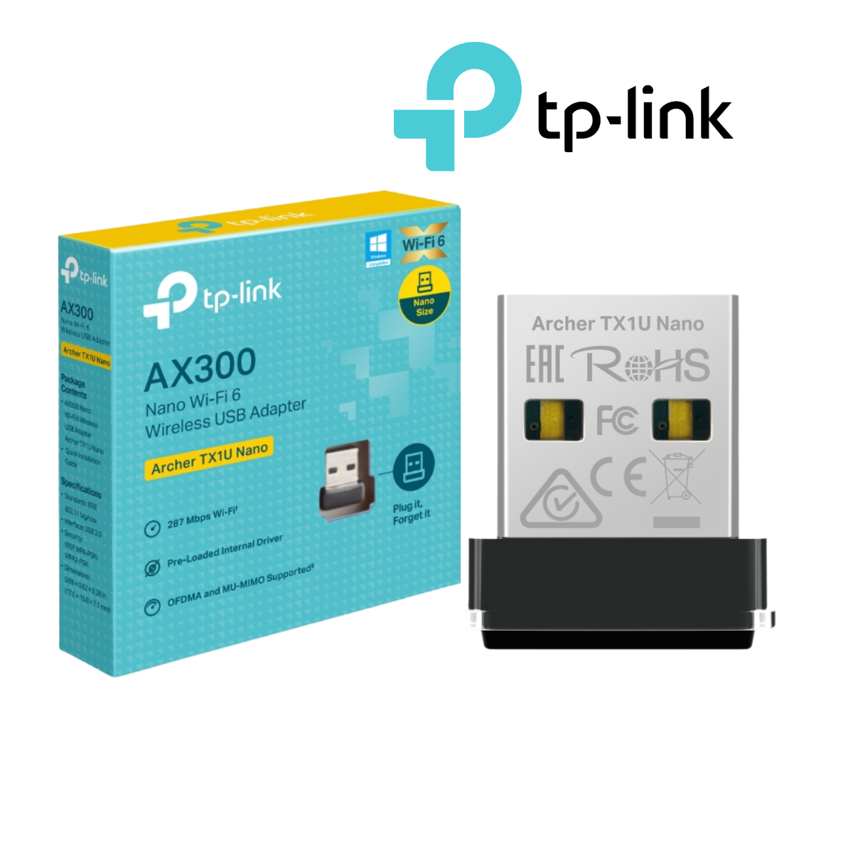 TP-Link Archer TX1U Nano AX300 Nano Wi-Fi 6 Wireless USB Adapter รับประกัน LT