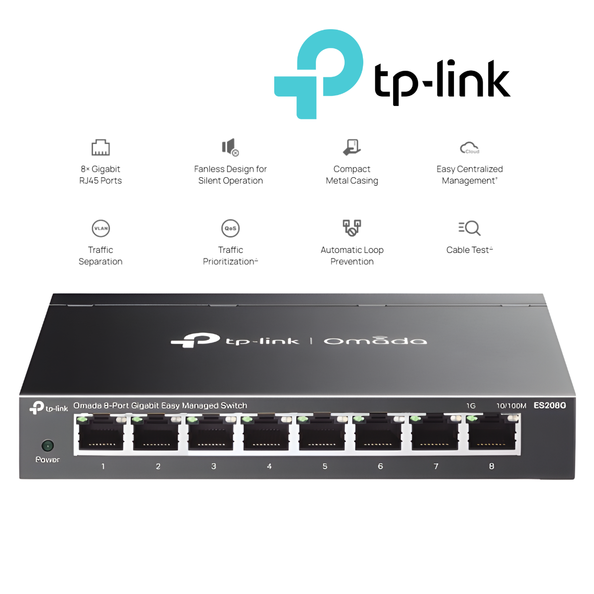 TP-LINK ES208G Omada 8-Port Gigabit Easy Managed Switch รับประกันศูนย์ไทย