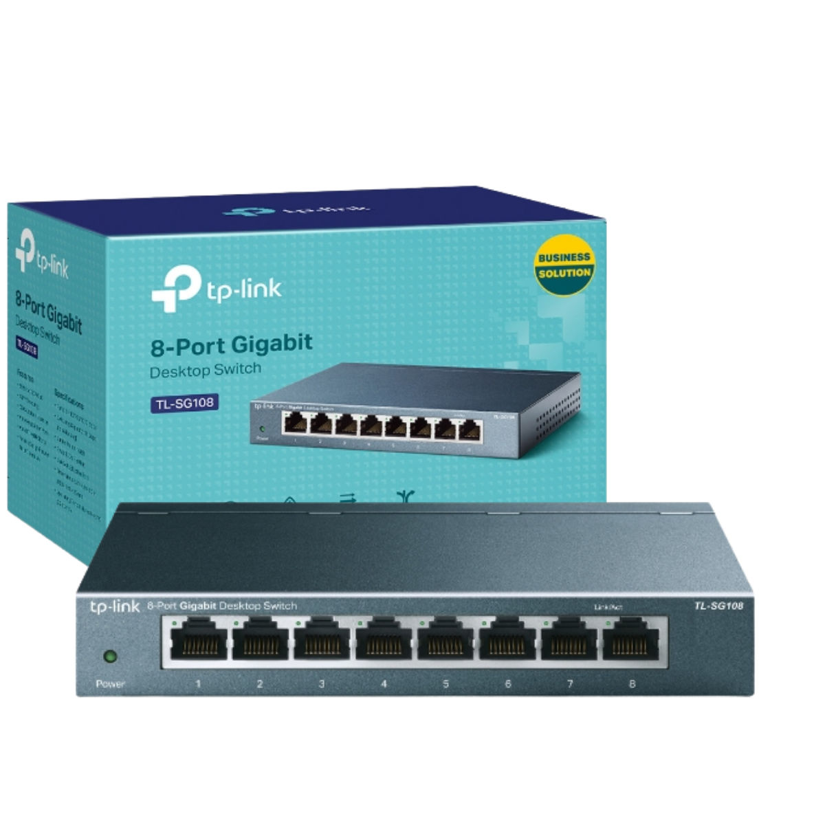 TP-LINK TL-SG108 SWITCH HUB สวิตซ์ฮับ 8 PORTS GIGABIT PORT IN METAL CASING