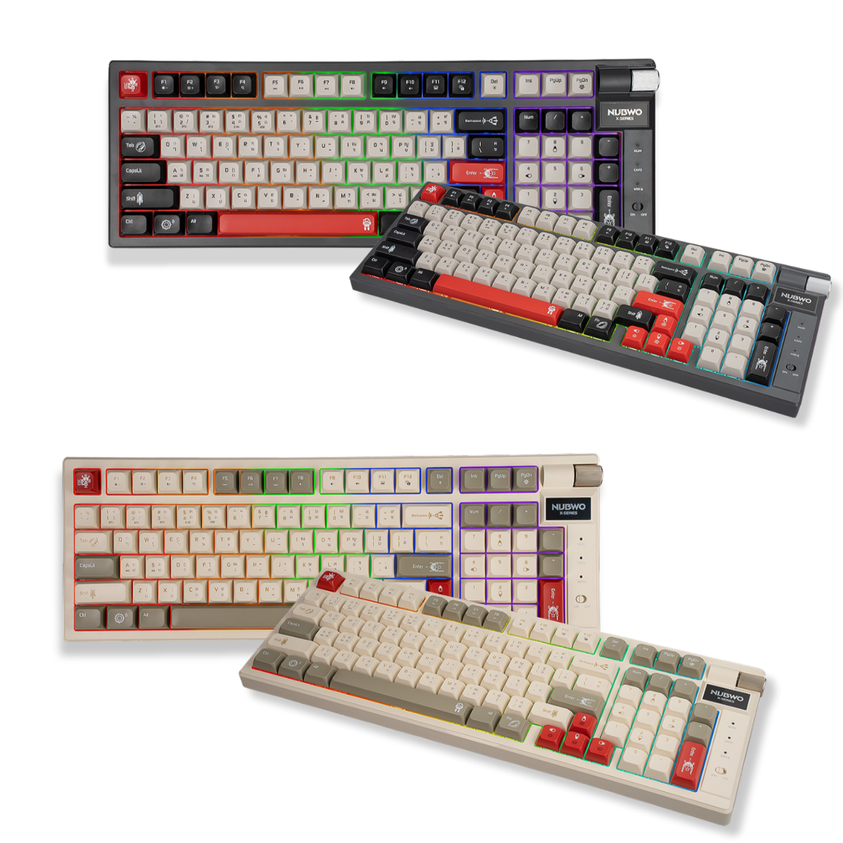 NUBWO X803 GALACTIC MINI RGB MECHANICAL GAMING KEYBOABD คีย์บอร์ดเกมมิ่ง SIZE 98% สามารถใช้งานไร้สายได้