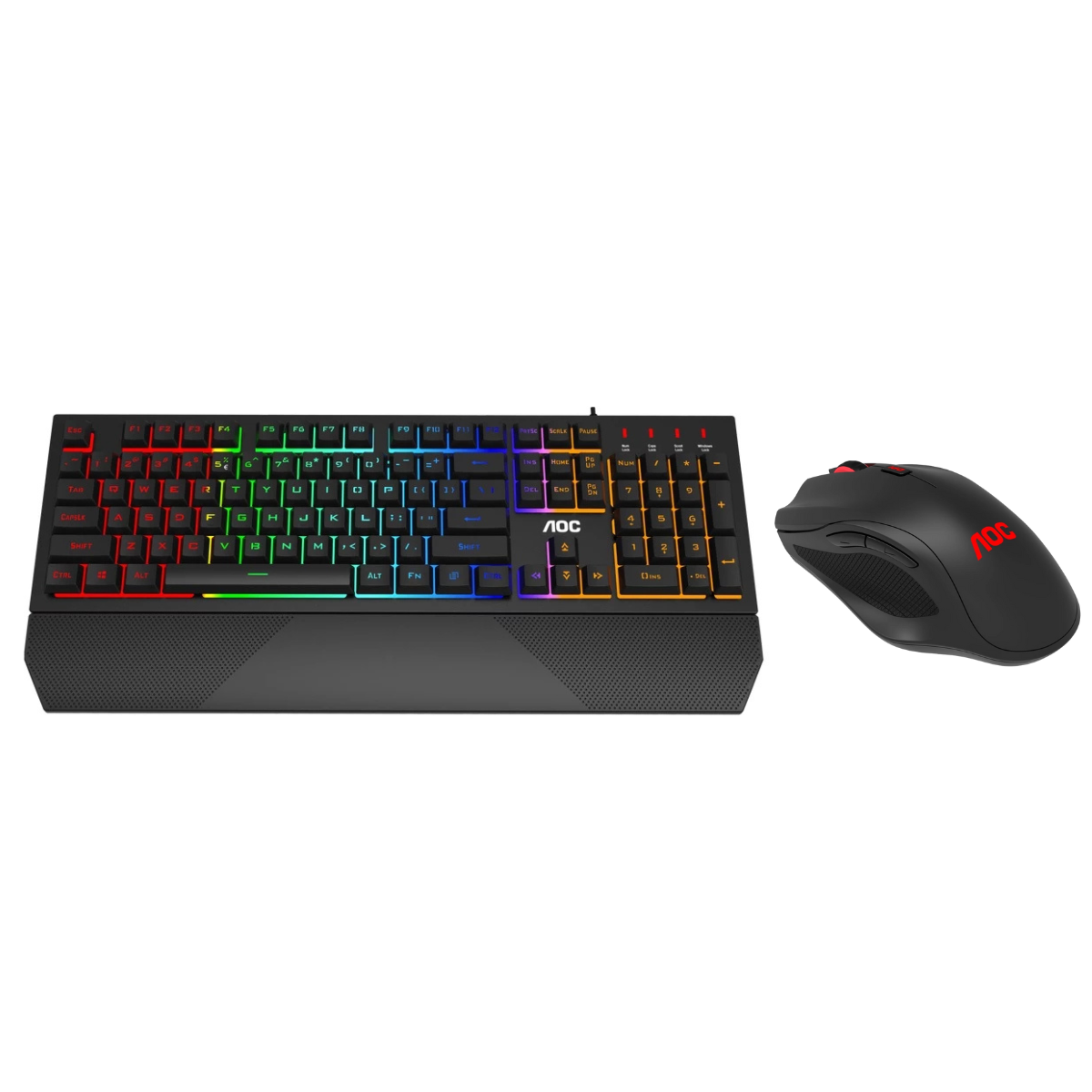 AOC GK200 GAMING KEYBOARD RAINBOW LED BACKLIGHT GM200 4200 DPI RGB LIGHTING