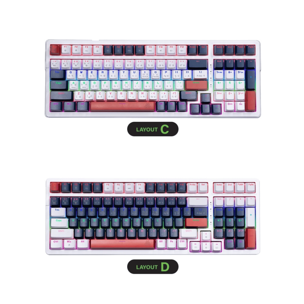 EGA TYPE CMK1 LAYOUT D BLUE SWITCH CUSTOM MECHANICAL GAMING KEYBOARD รับประกัน 2ปี