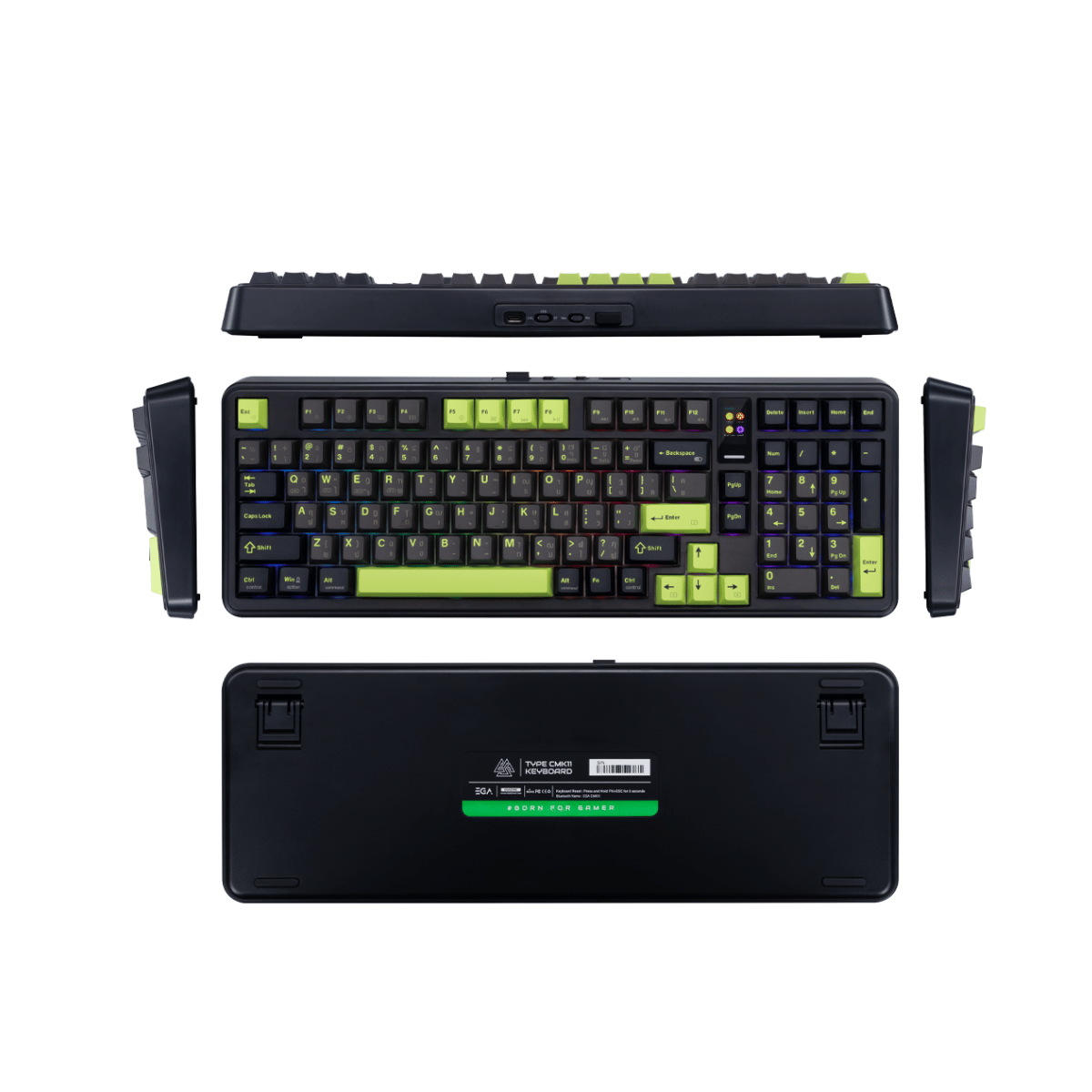 EGA TYPE CMK11 BLACK Saiko Linear Switch  คีย์บอร์ดเกมมิ่งไร้สาย