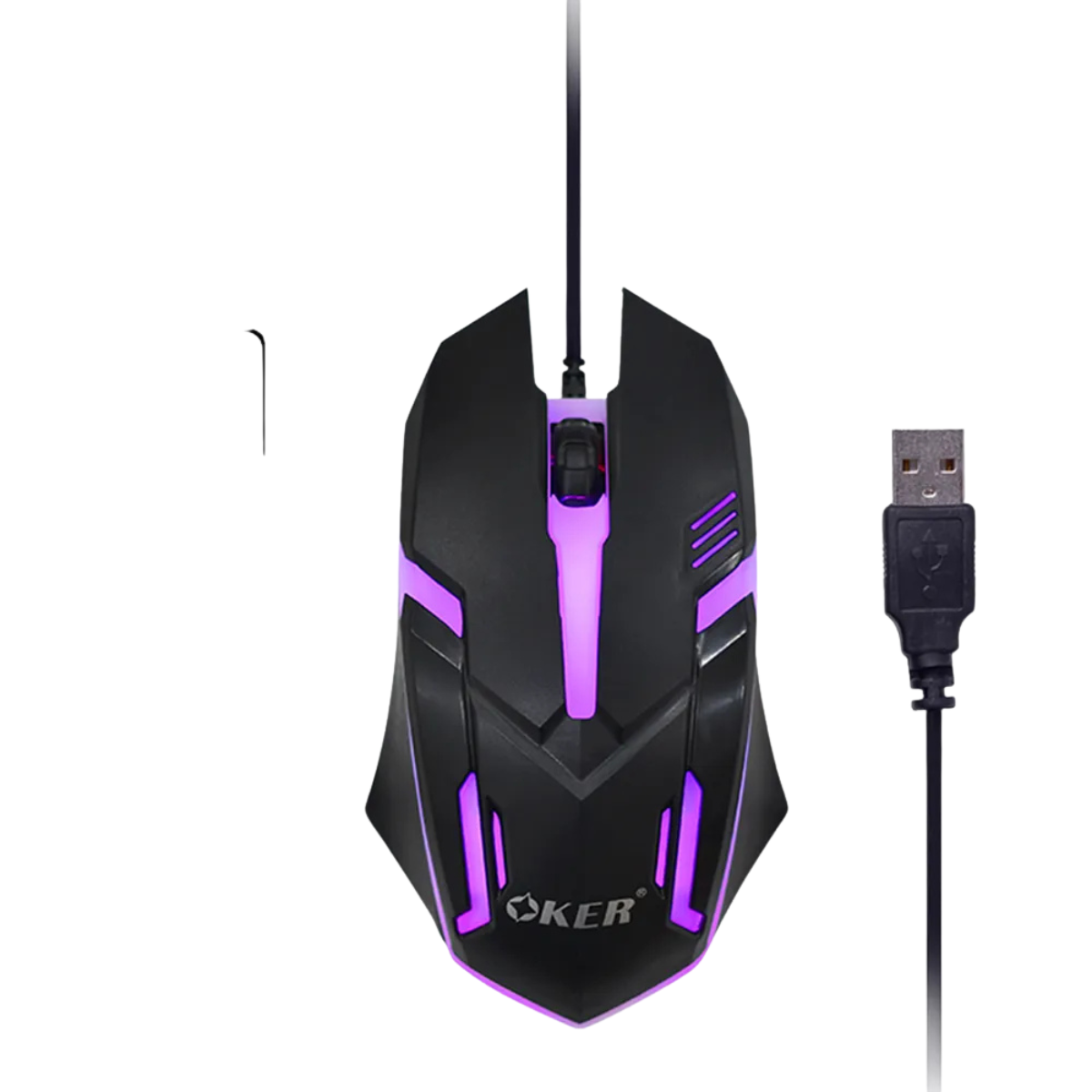 OKER OP-167 BLACK/WHITE/PINK WIRED LED GAMING MOUSE เมาส์เกมมิ่งมีไฟเปลี่ยนสี ประกัน 1 ปี