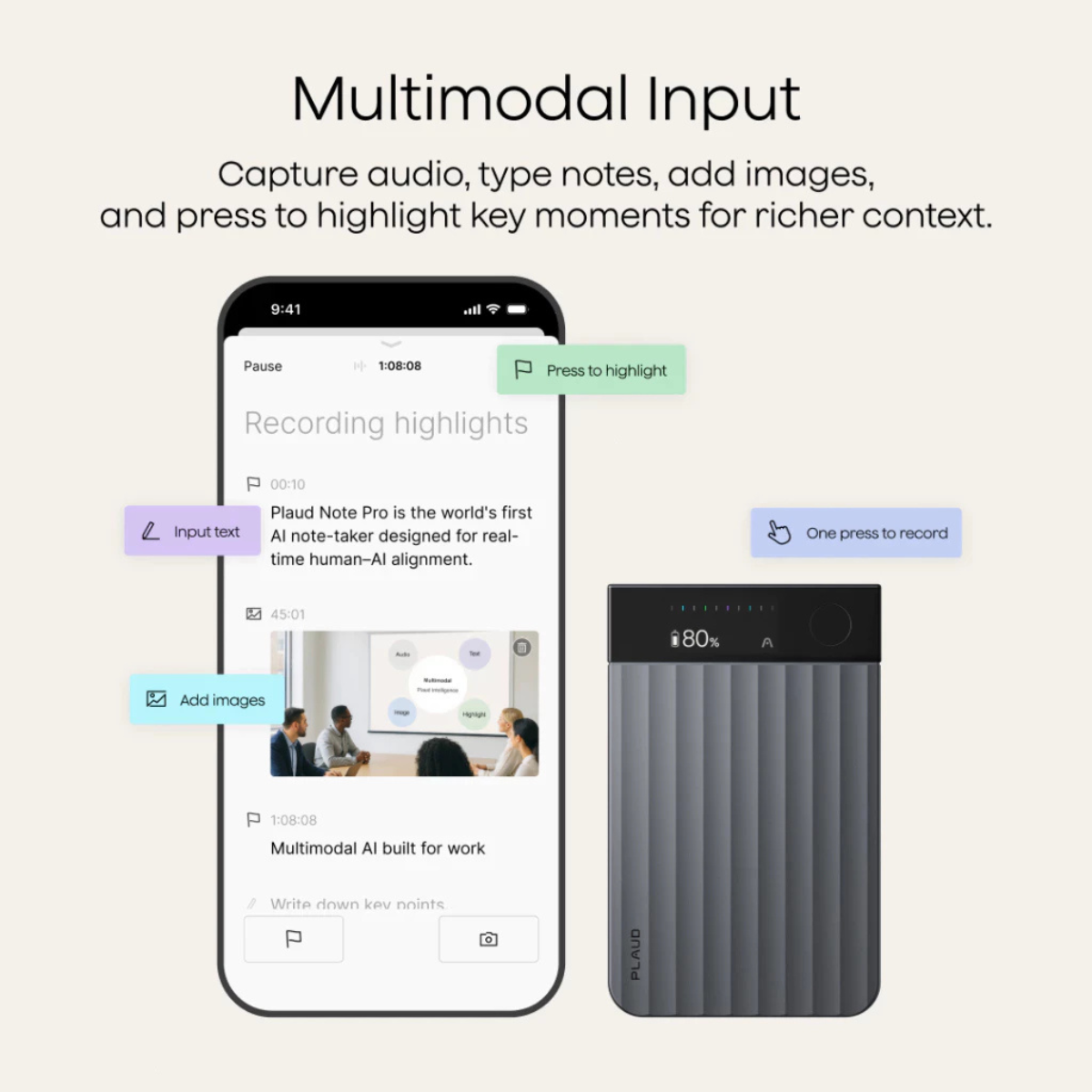 PLAUD Note Pro AI Voice Recorder เครื่องบันทึกเสียง Ai แปลภาษา อุปกรณ์จดบันทึก รับประกัน 1 ปี