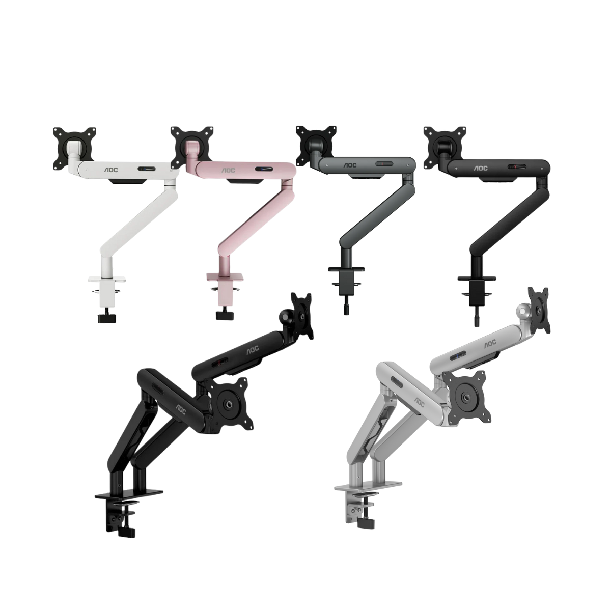 AOC แขนจับจอ AM400 / AM420 Desktop Dual Monitor Arm Holder Arm สำหรับ 17 - 34 นิ้ว รับประกัน 3 ปี