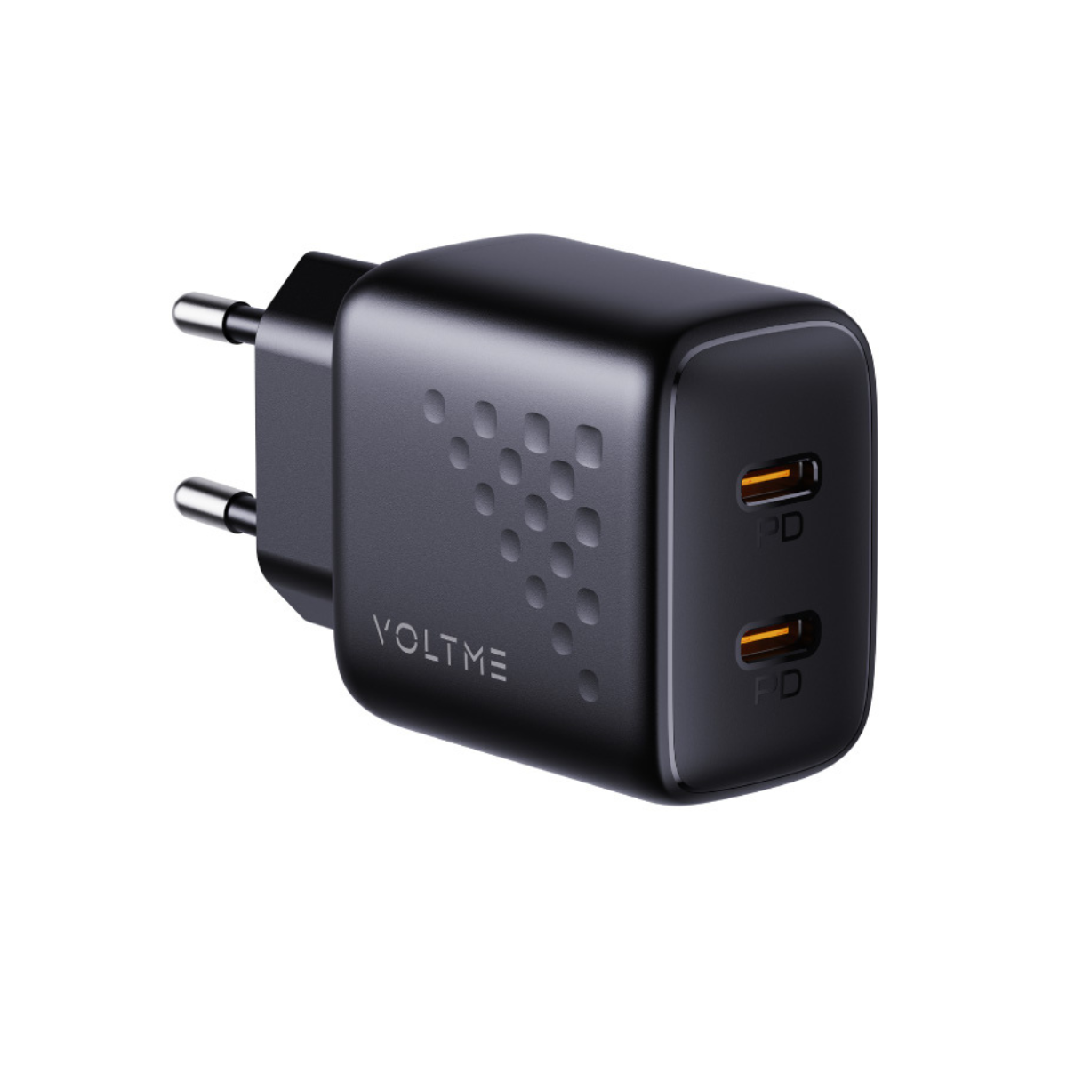 VOLTME ADAPTER CHARGER(อะแดปเตอร์) REVO 20W DUO LITE 2xUSB-C V2019TH Black รับประกัน 2 ปี