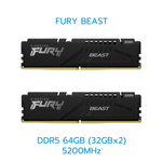 KINGSTON RAM (แรม) FURY BEAST/FURY BEAST(RGB) 8GB-32GB DDR5 LIFETIME WARRANTY