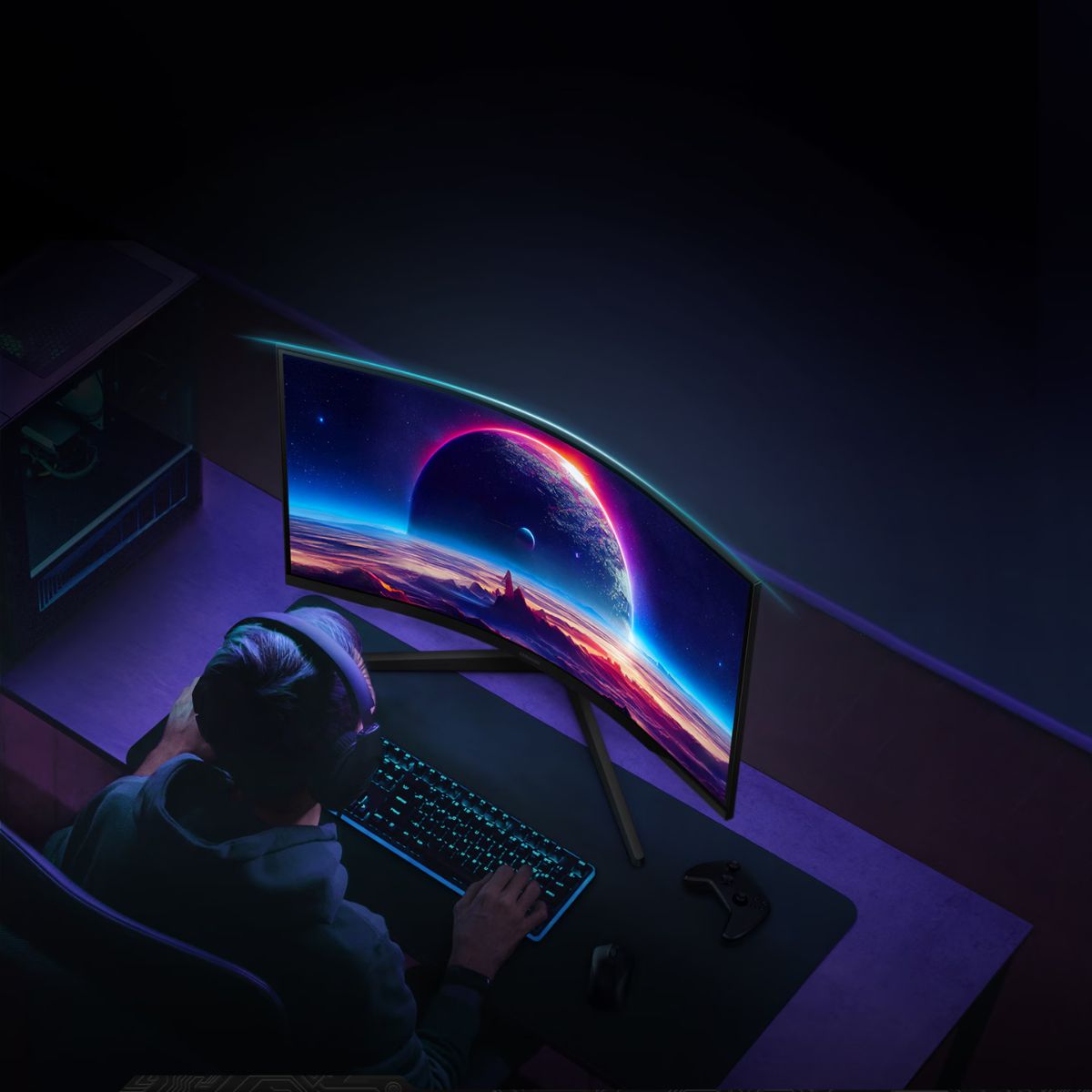 SAMSUNG Gaming Monitor (จอมอนิเตอร์เกมมิ่ง) Odyssey G5 G552C QHD 165Hz LS27CG552EEXXT ประกัน 3 ปี