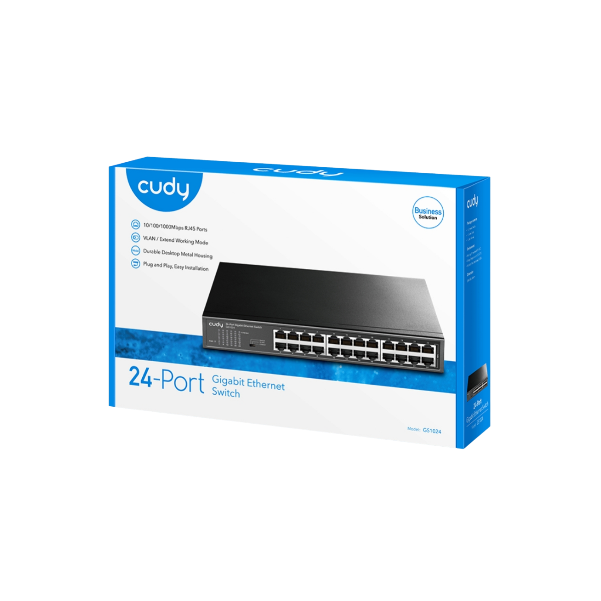 CUDY GS1024 สวิตช์ Gigabit 24 พอร์ต รองรับ VLAN Extend ความเร็ว 10/100/1000Mbps ตัวเครื่องโลหะ ประหยัดพลังงาน