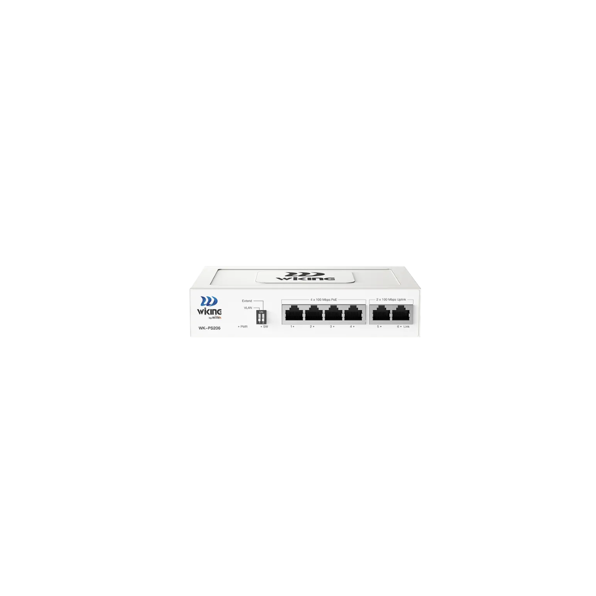 WI-TEK WK-PS206 4x100Mbps PoE Ports | 2x100Mbps RJ45 Uplink Ports รับประกัน 3 ปี