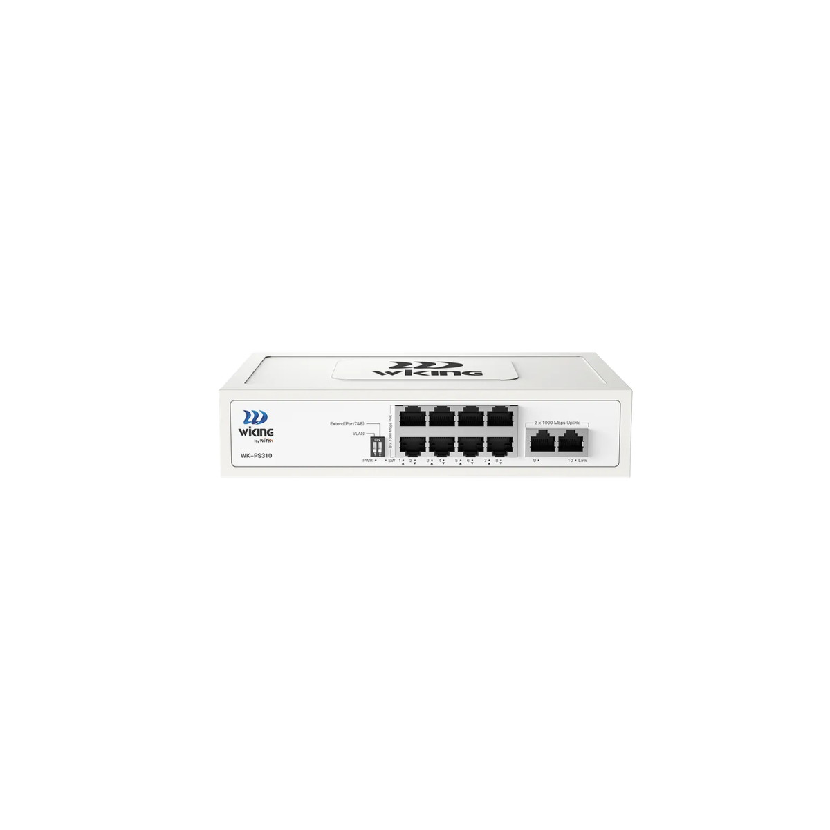 WI-TEK WK-PS310 10-Port Gigabit PoE Switch with 8-Port PoE Port+2-Uplink รับประกัน 3 ปี