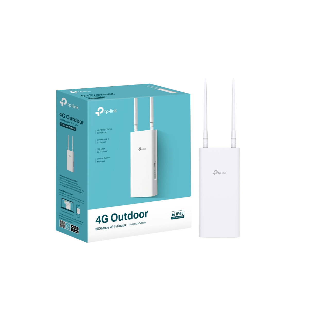 TP-Link MR100-Outdoor 4G เราเตอร์ใส่ซิม Wi-Fi Outdoor Router 300 Mbps รับประกัน 3 ปี