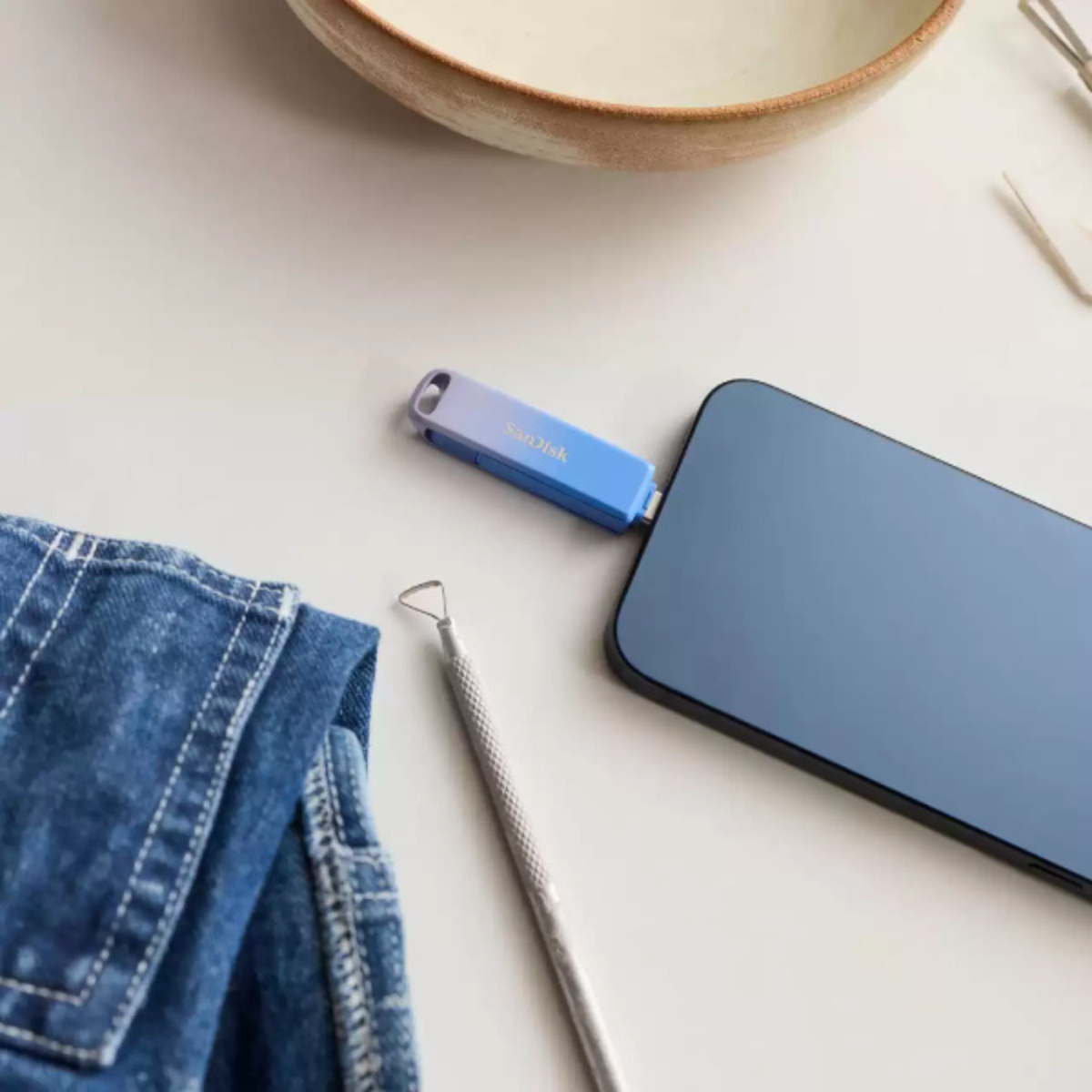 SanDisk Creator Phone Drive SDIXD0N (Purple Blue) ความจุ 128GB for USB-C Ln รับประกัน 2 ปี