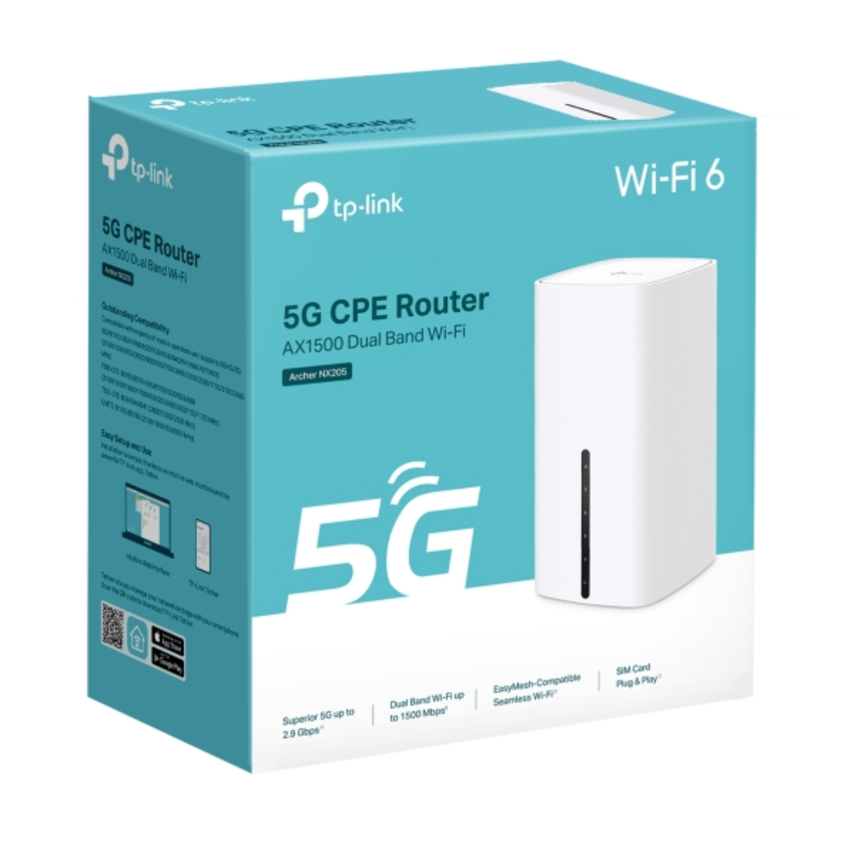 TP-Link Archer NX205 เราเตอร์ใส่ซิม 5G WiFi 6 Router AX1500 Gigabit