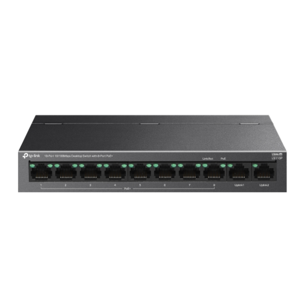 TP-Link LS110P 10-Port 10/100Mbps Desktop Switch with 8-Port PoE+ 96W ประกันศูนย์ไทย