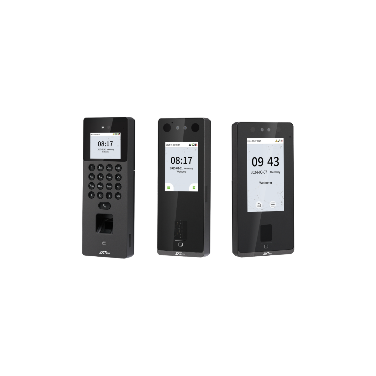 ZKTeco SenseFace 4A / 3A / 2A เชื่อมต่อ USB Type-A เครื่องสแกนใบหน้า สแกนลายนิ้วมือ บันทึกเวลาเข้า-ออก