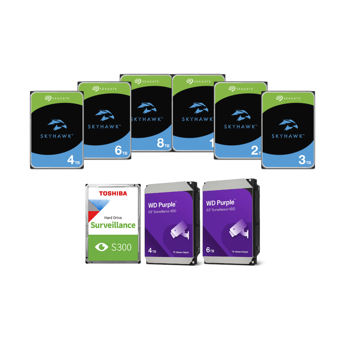 (มีส่งด่วน) TOSHIBA/SEAGATE/WD HDD (ฮาร์ดดิส) S300/SKYHAWK/PURPLE 1TB-8TB WARRANTY 3 YEARS