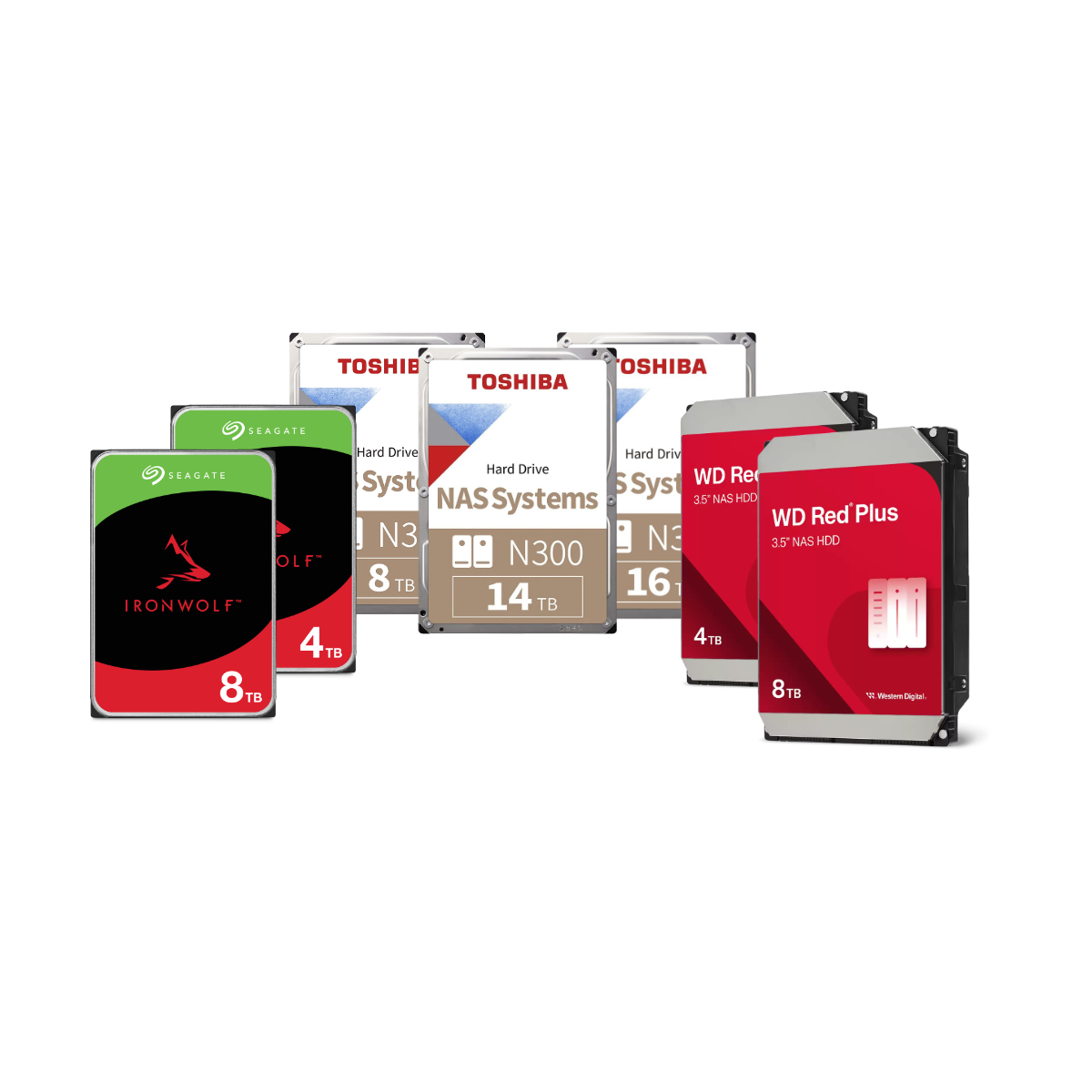 TOSHIBA/WD/SEAGATE HDD (ฮาร์ดดิส) N300/RED PLUS/RED PRO/IRONWOLF 4TB-16TB WARRANTY 3 YEARS