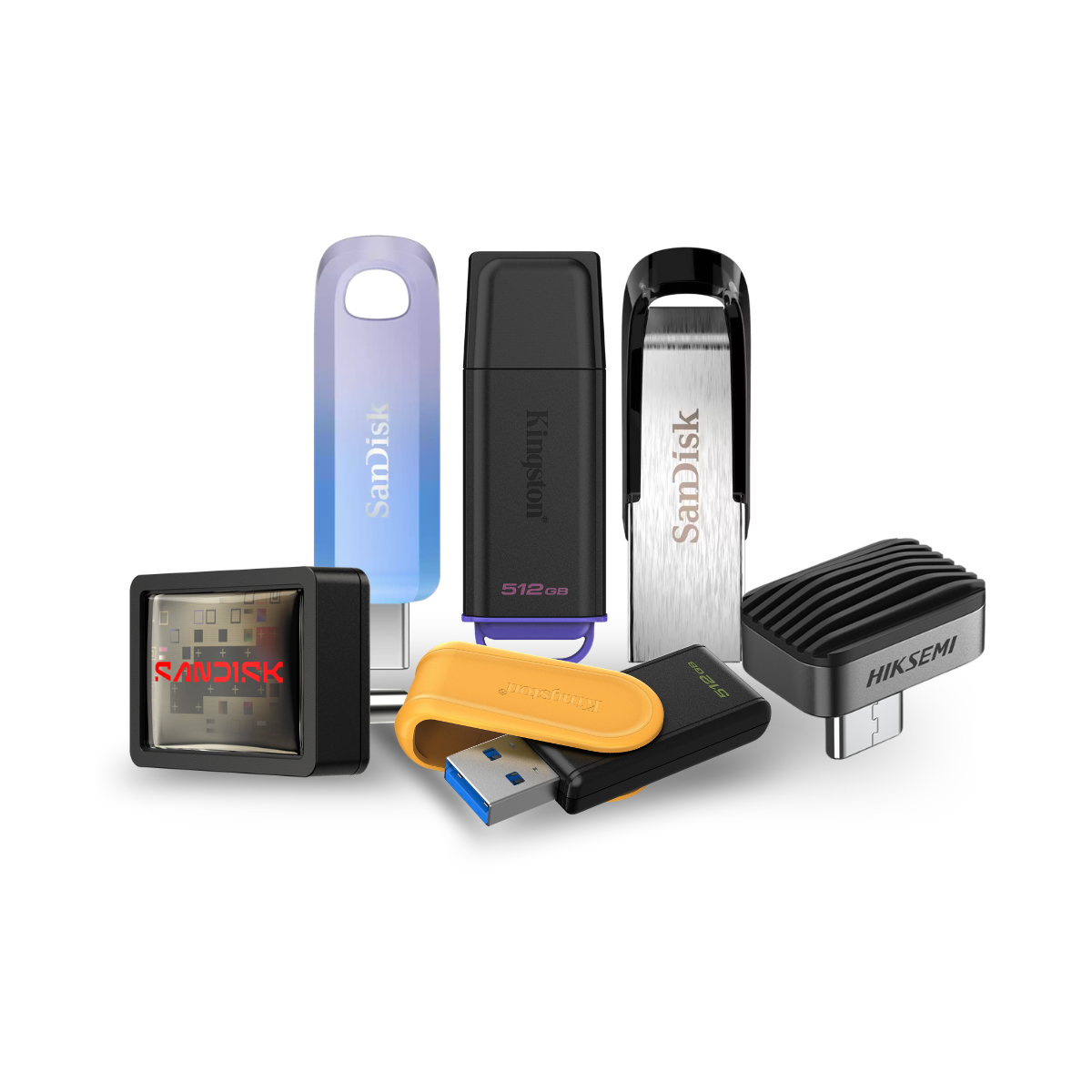 (มีส่งด่วน) SANDISK/KINGSTON/HIKSEMI FLASH DRIVE (แฟลชไดรฟ์) รวมแบรนด์ 512GB WARRANTY 5 YEARS