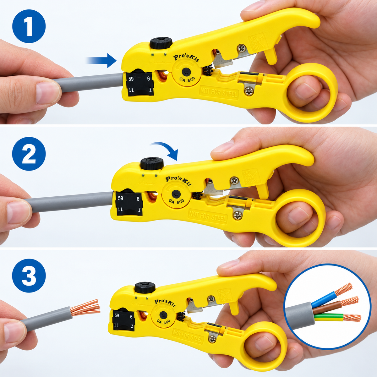LINK UC-8145 คีมปอกสาย รองรับ RG59/RG6/RG11 STRIPPING TOOL (เหมาะสำหรับระบบทีวี/กล้องวงจรปิด)