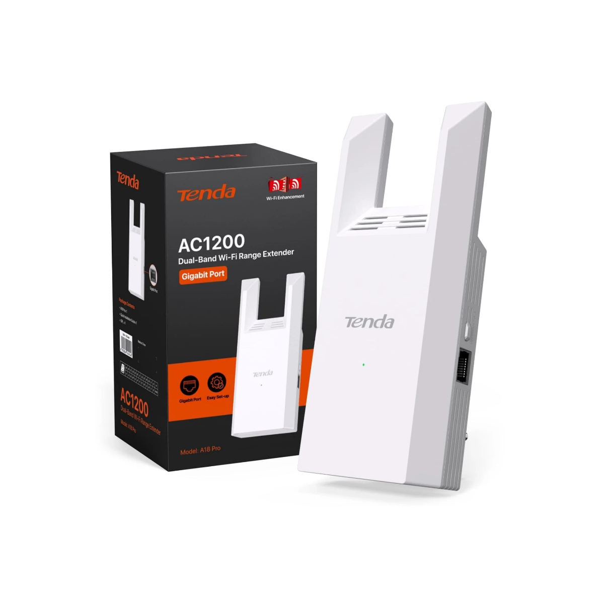 TENDA A18 PRO AC1200 Dual-Band Wi-Fi Range Extender ตัวขยายช่วง สัญญาณ รับประกัน 3 ปี