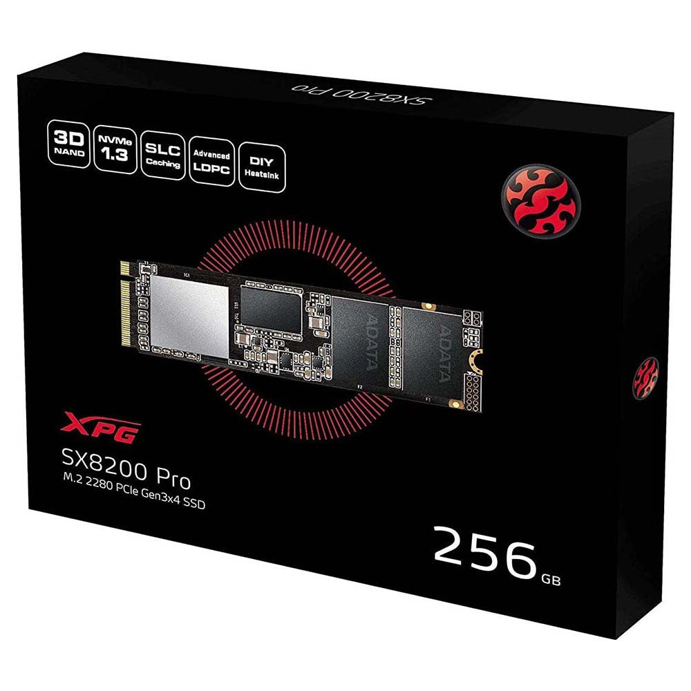 ADATA XPG SSD 256GB รุ่น SX8200 PRO PCIE GEN3X4 M.2 2280 รับประกัน 5 ปี
