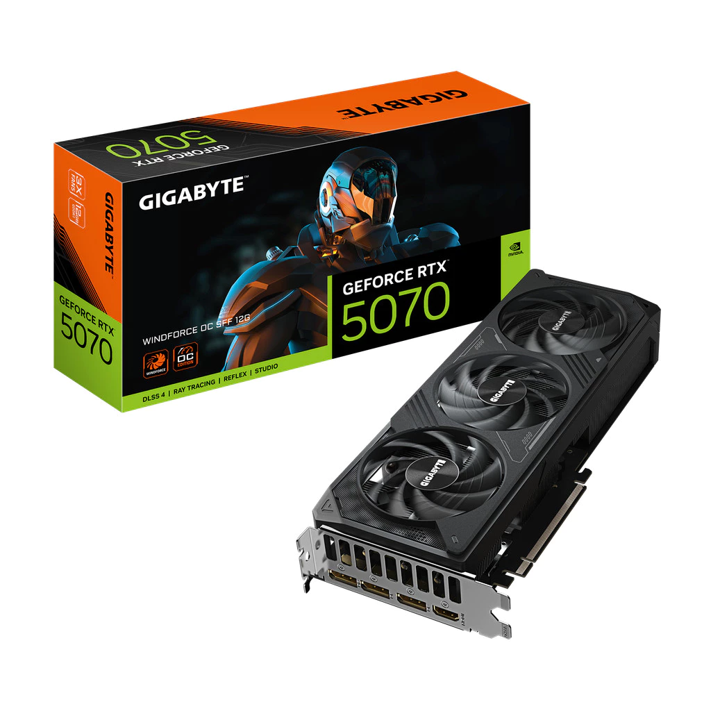 VGA การ์ดจอ GIGABYTE RTX 5070 WINDFORCE OC SFF 12GB GDDR7 192BIT