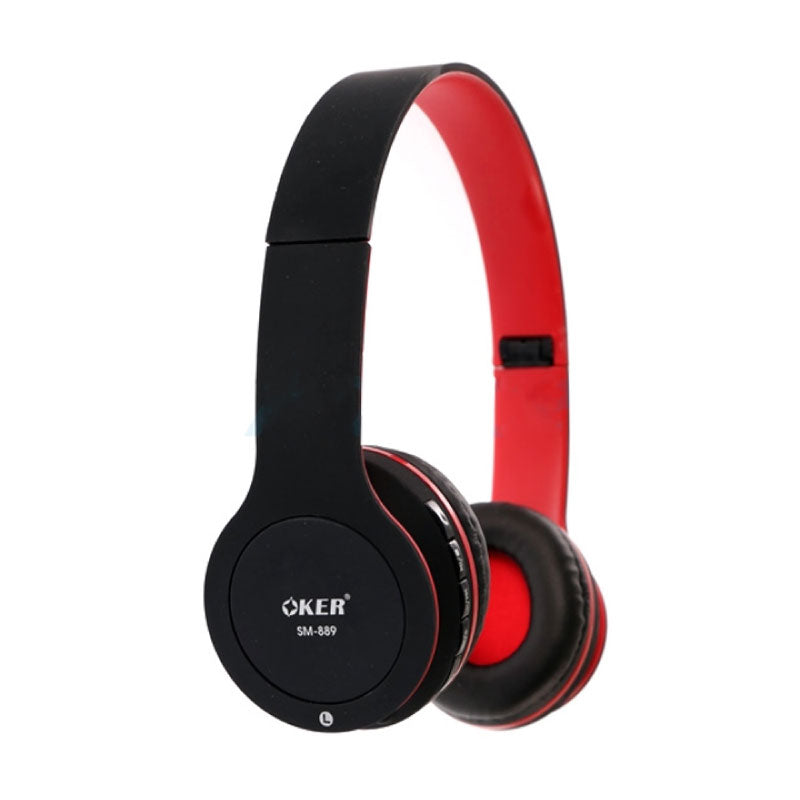 OKER SM-350 RED STEREO HEADPHONE HEADSET ชุดหูฟังสายเสียบ 3.5 มม