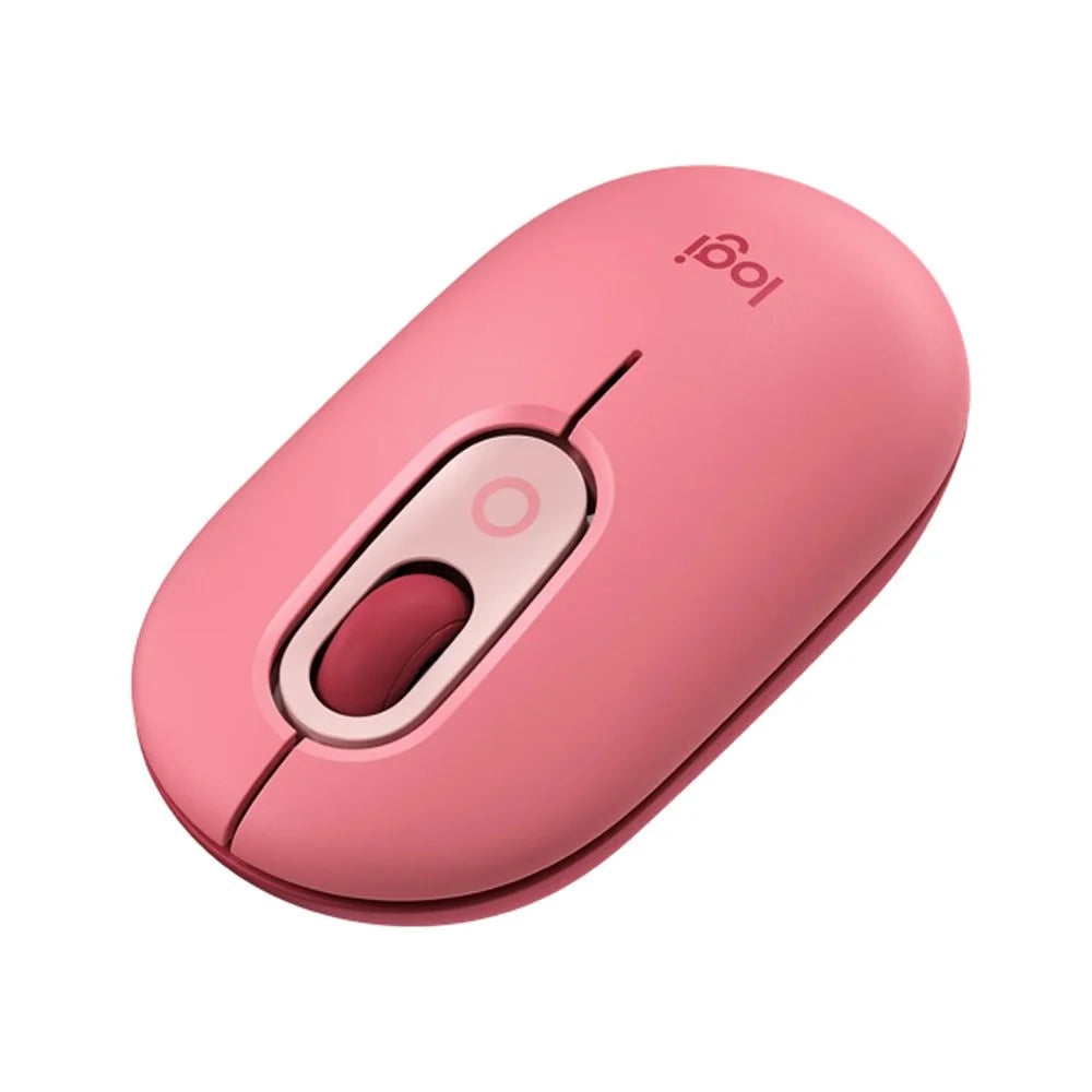 LOGITECH POP MOUSE สีแดง HEARTBREAKER WIRELESS MOUSE พร้อมอิโมจิปรับแต่งได้