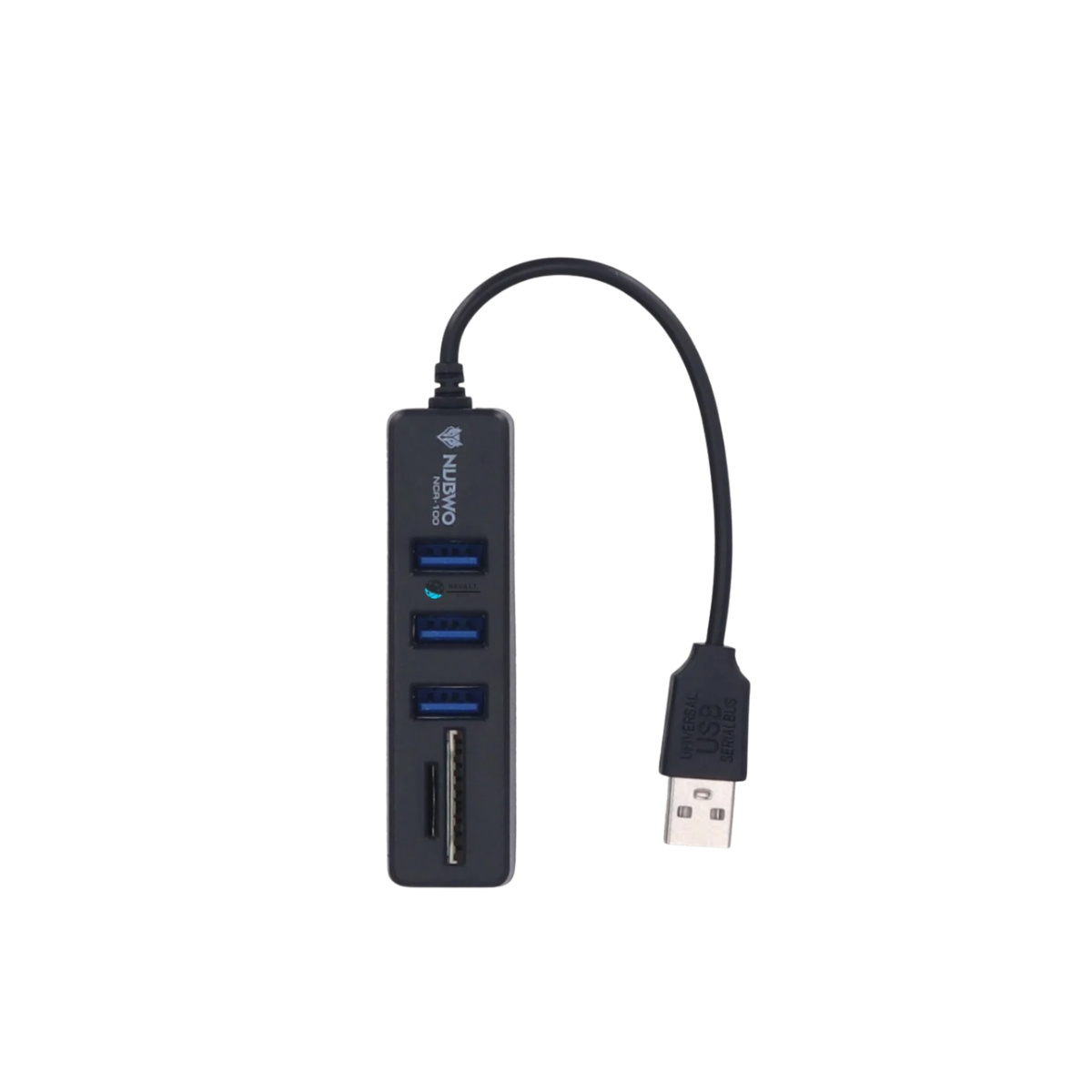 NUBWO NCR-100 BLACK USB HUB (ยูเอสบีฮับ) HUB 3 PORTS + 1CARD READER SD, TF ประกัน 1 ปี