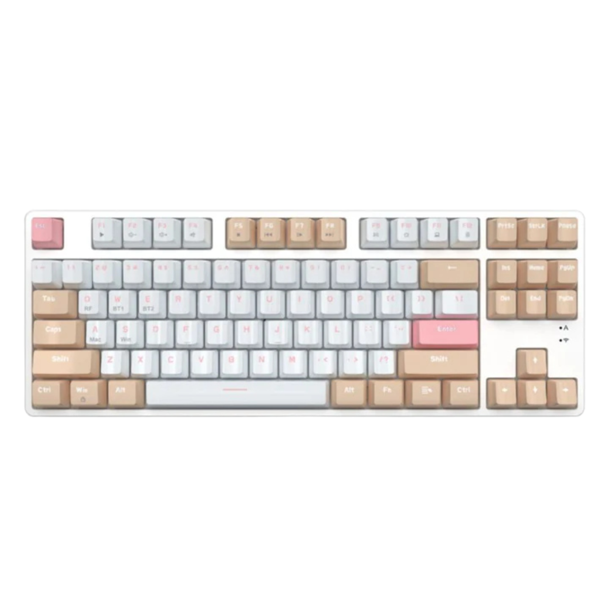AJAZZ AK871 WHITE TEA RED SWITCH TKL 80% 87Key Mechanical Keyboard