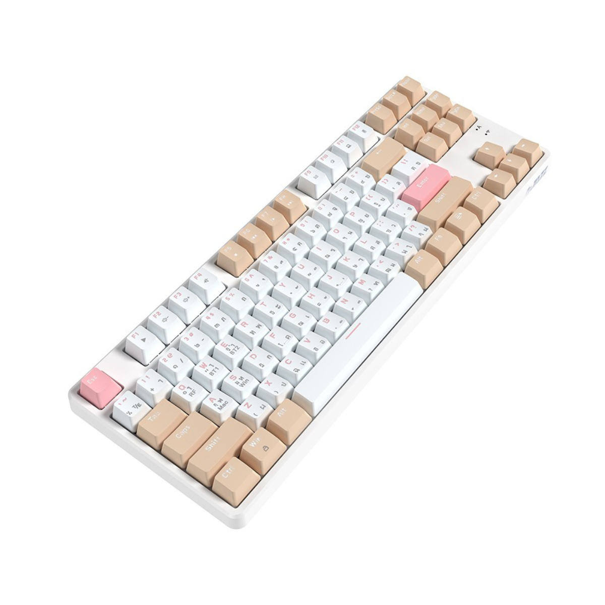 AJAZZ AK871 WHITE TEA RED SWITCH TKL 80% 87Key Mechanical Keyboard