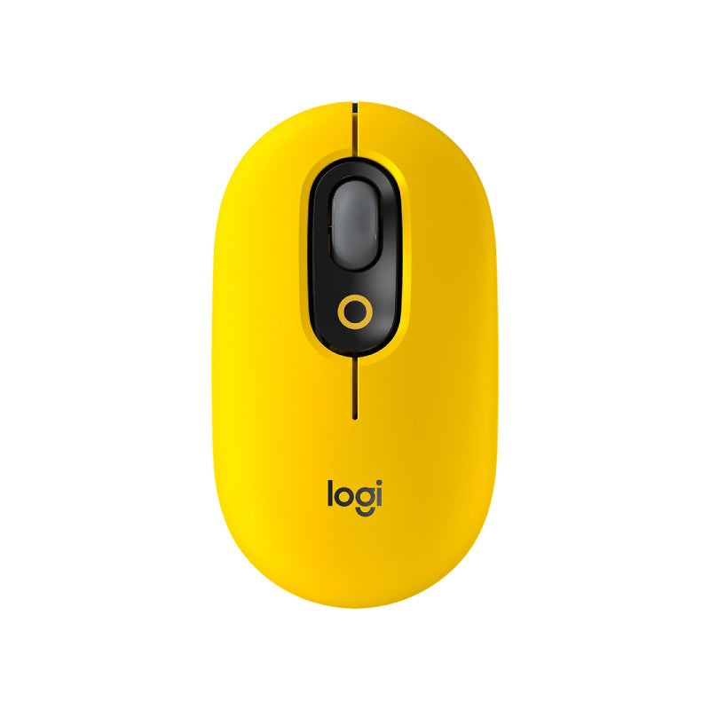 LOGITECH POP MOUSE สีเหลือง BLAST WIRELESS MOUSE พร้อมอิโมจิปรับแต่งได้