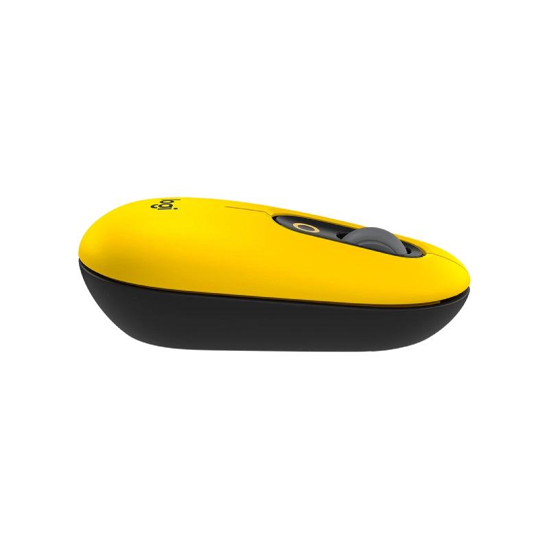 LOGITECH POP MOUSE สีเหลือง BLAST WIRELESS MOUSE พร้อมอิโมจิปรับแต่งได้