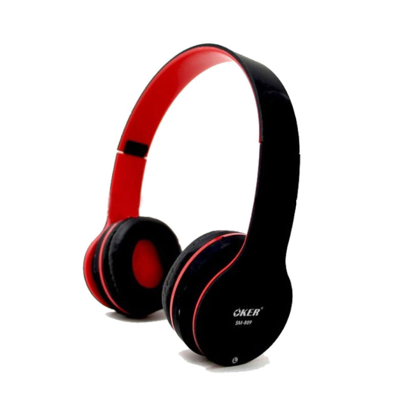 OKER SM-350 RED STEREO HEADPHONE HEADSET ชุดหูฟังสายเสียบ 3.5 มม