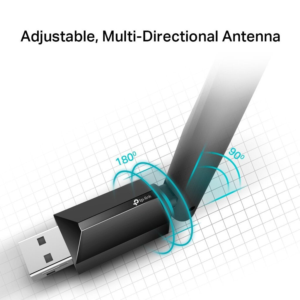 TP-LINK ARCHER T2U PLUS อุปกรณ์รับสัญญาณ WI-FI AC600 HIGH GAIN WIRELESS DUAL BAND USB