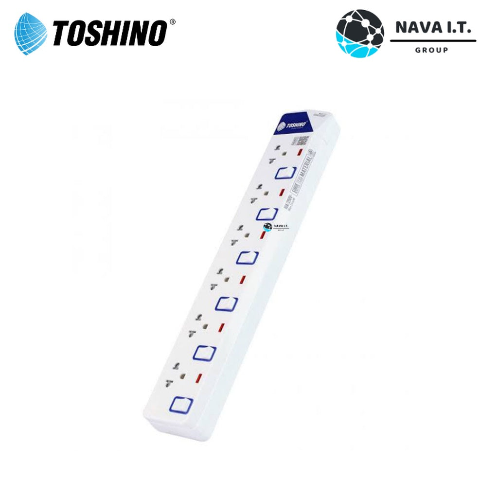 🛵มีส่งด่วน💨 TOSHINO ET-916 5M ปลั๊กไฟ ปลั๊กพ่วง 6 ช่องสายไฟยาว 5 เมตร WARRANTY 3 YEAR