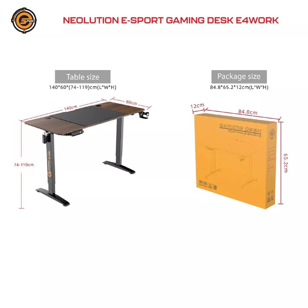 Neolution E-Sport Gaming Desk รุ่น E4WORK E4 BLACK โต๊ะปรับระดับไฟฟ้า อัตโนมัติ